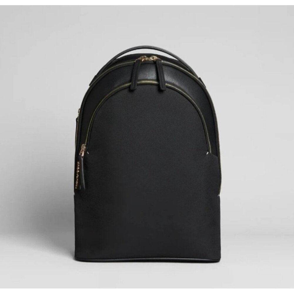 Troubadour Momentum Travel Business Backpack 13L Black, Gold Hardware NWT